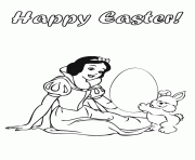 Printable snow white happy easter coloring pages