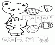 Printable hello kitty bear balloon eggs easter coloring pages
