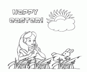 Printable alice and easter bunny coloring pages