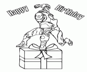 Printable iron man with birthday present coloring pages