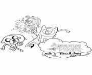 Printable finn and jake adventure time coloring pages