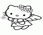 Printable angel hello kitty coloring pages