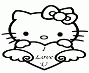 Printable hello kitty valentine i love you coloring pages