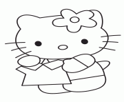 Printable sanrio hello kitty holding shirt coloring pages