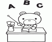 Printable hello kitty teddy bear teacher coloring pages
