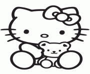 Printable hello kitty and teddy the teddy coloring pages
