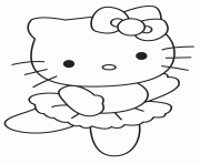 Printable hello kitty dancing ballet coloring pages