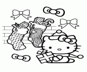 Printable hello kittys gifts coloring pages