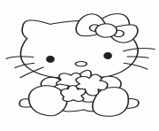 Printable baby hello kitty playing toys coloring pages