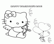 Printable hello kitty valentine balloon coloring pages