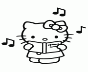 Printable singing hello kitty coloring pages