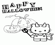 Printable hello kitty jack lantern halloween coloring pages
