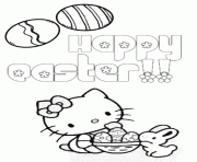 Printable hello kitty eggs basket bunny easter coloring pages