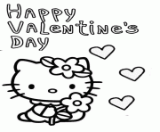 Printable hello kitty hearts valentines coloring pages