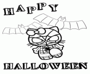 Printable hello kitty in spiderman costume halloween coloring pages