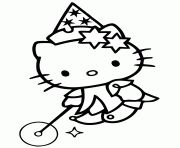Printable hello kitty magician coloring pages