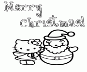 Printable hello kitty snowman christmas coloring pages