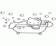 Printable bubble bath hello kitty coloring pages