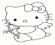 Printable hello kitty cupid for valentines day coloring pages
