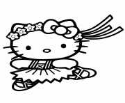 Printable cute hello kitty ballet coloring pages