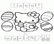 Printable hello kitty eggs bunny easter coloring pages