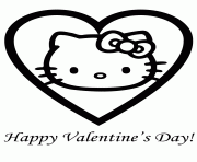 Printable hello kitty happy valentines day coloring pages