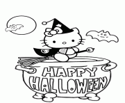Printable hello kitty witch coloring pages
