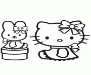 Printable pretty hello kitty sitting coloring pages