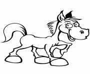 happy horse for preschool children coloring page