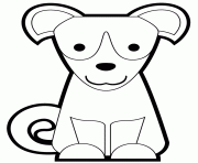 Printable cute puppy sitting coloring pages