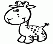 Printable cute baby giraffe for preschool kids coloring pages