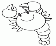 Printable cute crayfish coloring pages