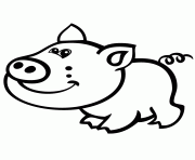 Printable cute pig cartoon coloring pages