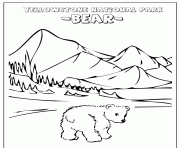 Printable cute baby bear at yellowstone park coloring pages