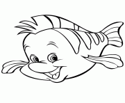 Printable cute cartoon flounder fish coloring pages