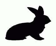 Printable cute rabbit silhouette coloring pages
