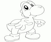 Printable cute cartoon yoshi for kids coloring pages