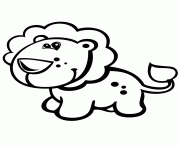 Printable cute baby lion first grade coloring pages