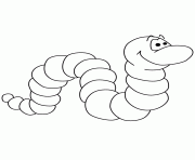 Printable cute worm coloring pages