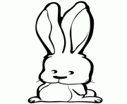 Printable cute cartoon rabbit coloring pages