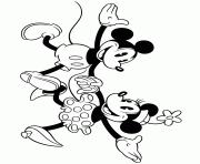 Printable classic minnie and mickey mouse holding hands disney coloring pages