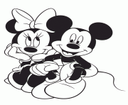 Printable mickey minnie in love disney coloring pages