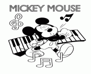 Printable mickey singing disney coloring pages