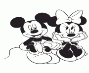 Printable mickey sitting with minnie mouse disney coloring pages