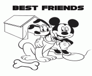 Printable best friends mickey and pluto disney coloring pages