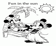 Printable mickey and minnie under the sun disney coloring pages