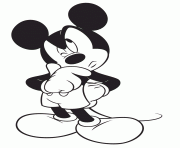 Printable smart mickey mouse thinking disney coloring pages