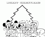 Printable casper and mickey mouse christmas caroling disney coloring pages