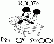 Printable mickey mouse 100th day of school disney coloring pages