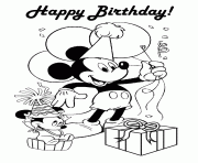 Printable happy birthday mickey disney coloring pages